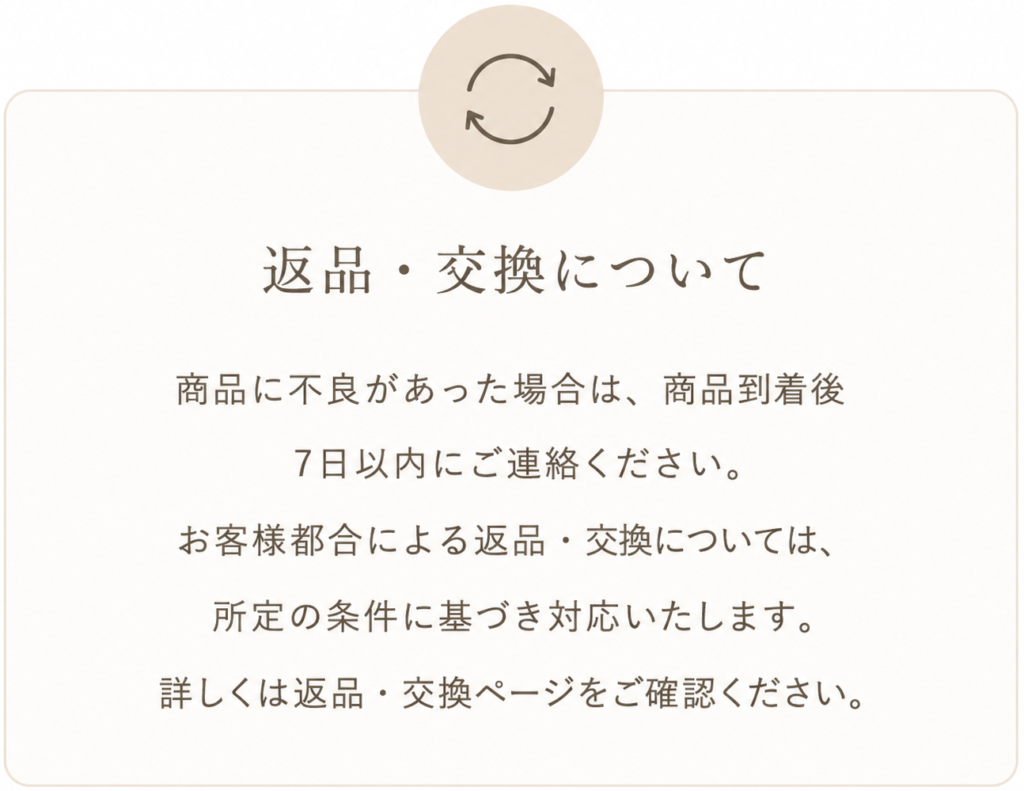 返品・交換について