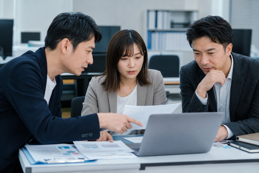 IT導入支援事業者の登録手続きを確認するソフトウェア会社のチーム