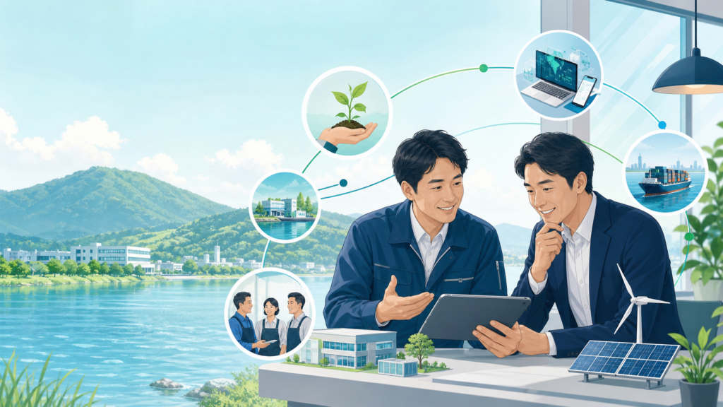 滋賀県の中小企業が経営革新・GX・DX・販路開拓を相談するイメージ